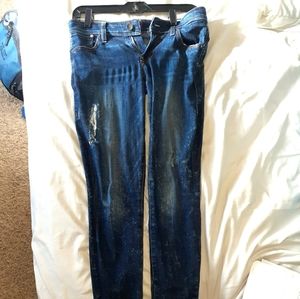 Speckled Skinny jeans w/distress